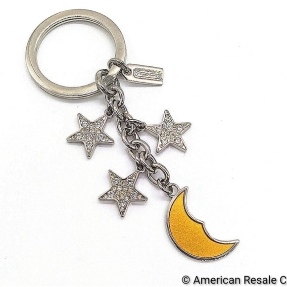 Coach Accessories - Vintage COACH Moon and Stars Pave w/Swarovski crystal Keychain FOB Purse Charm